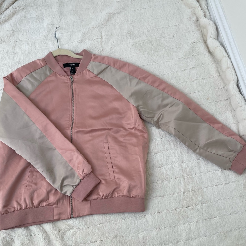 Pink Forever 21 Bomber Jacket, size medium Unisex